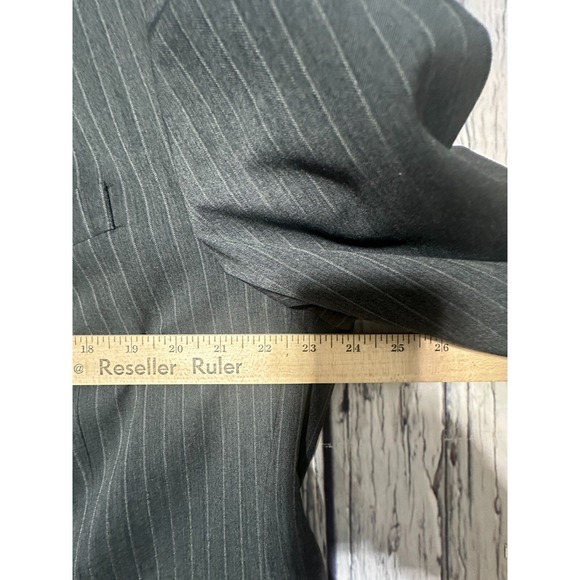 Oxford Republic Mens 46R Blazer Gray Two Button‎ Single Breast Pinstripe Lined - Picture 4 of 7
